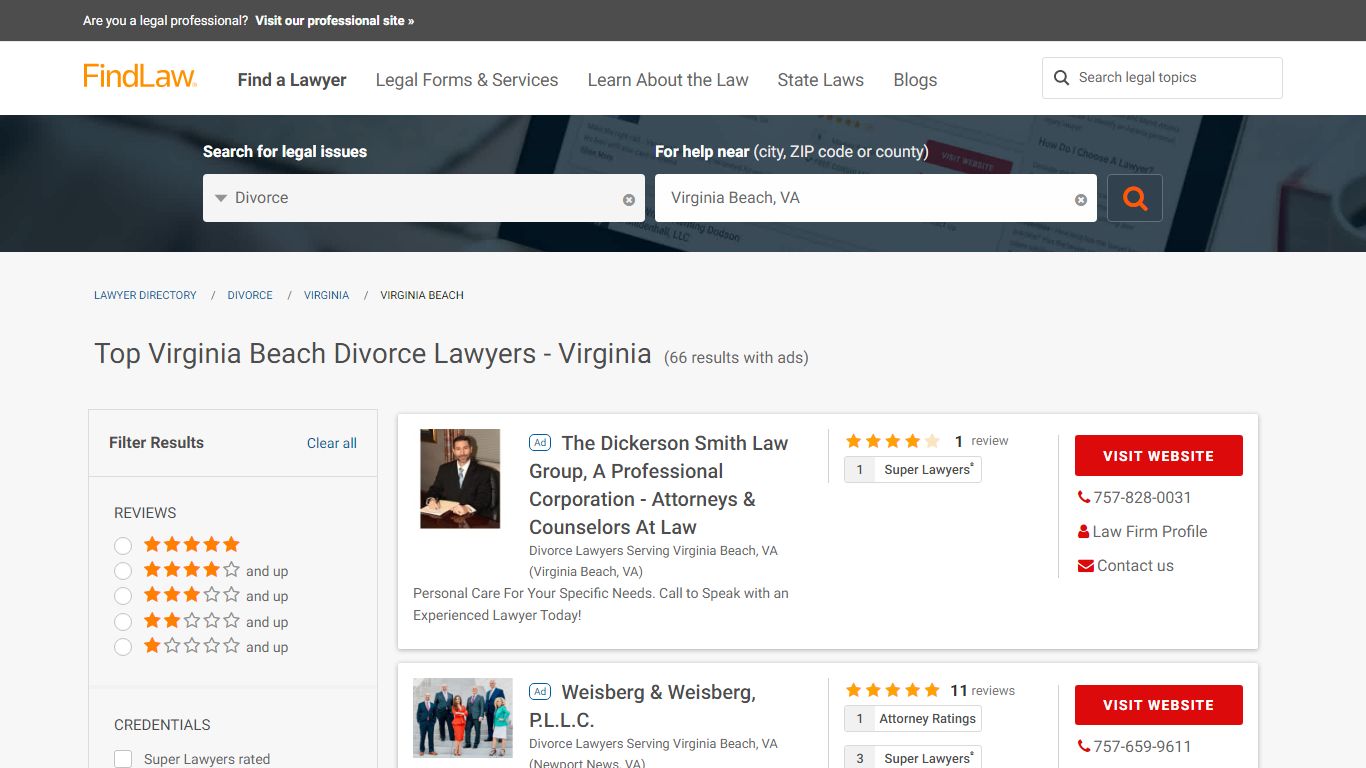 Best Virginia Beach Divorce Lawyers & Law Firms - FindLaw