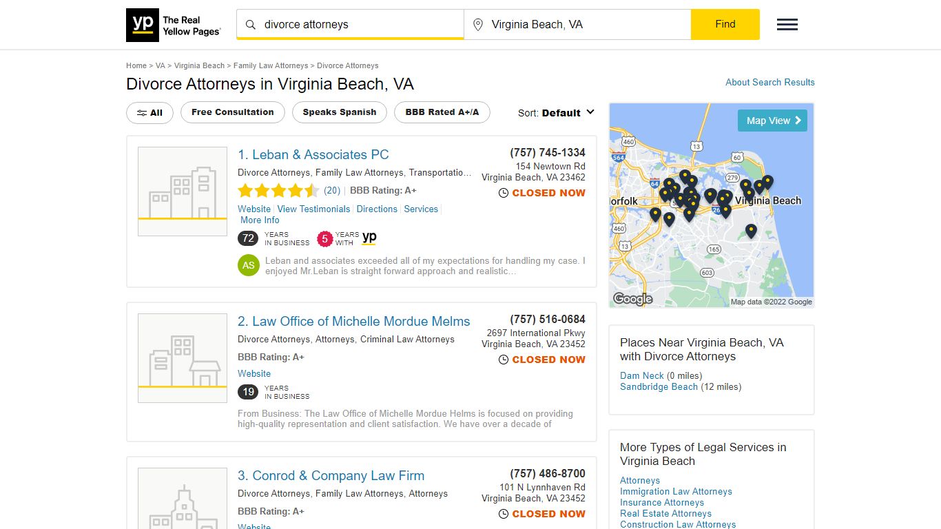 Divorce Attorneys in Virginia Beach, VA - Yellow Pages